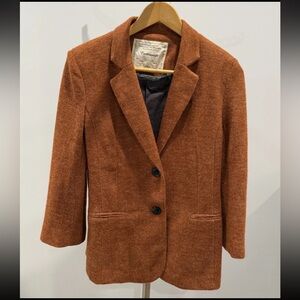 Anthropologie Cartonnier Women’s Size M  Rust Orange Knit Blazer Jacket